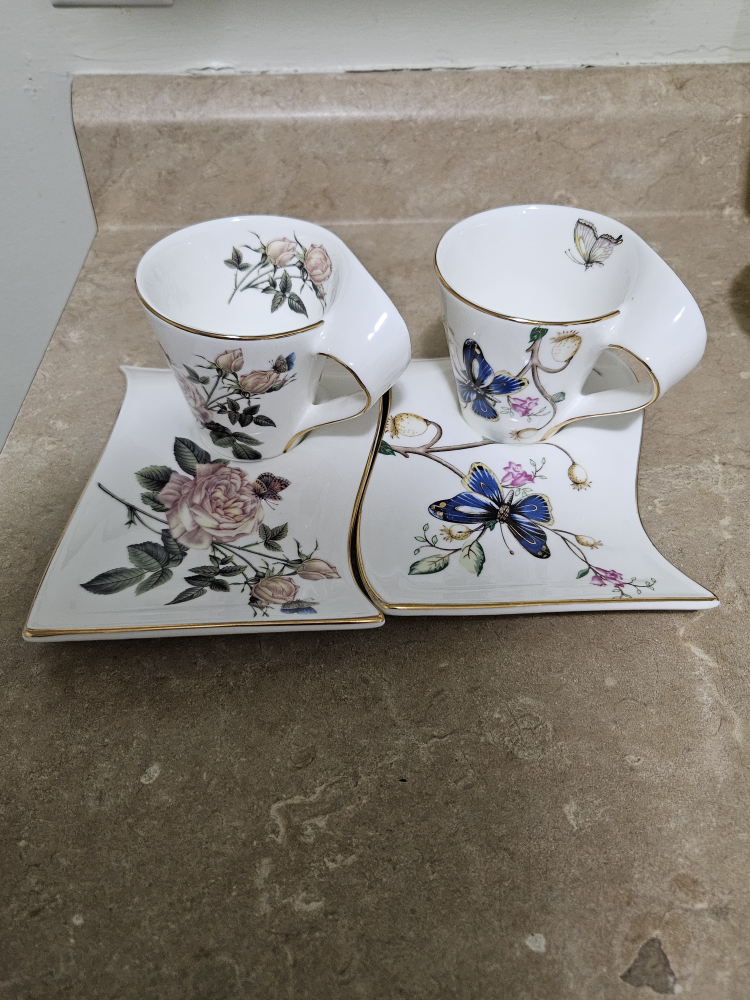 Two Unique Teacups and Saucers - photo 3