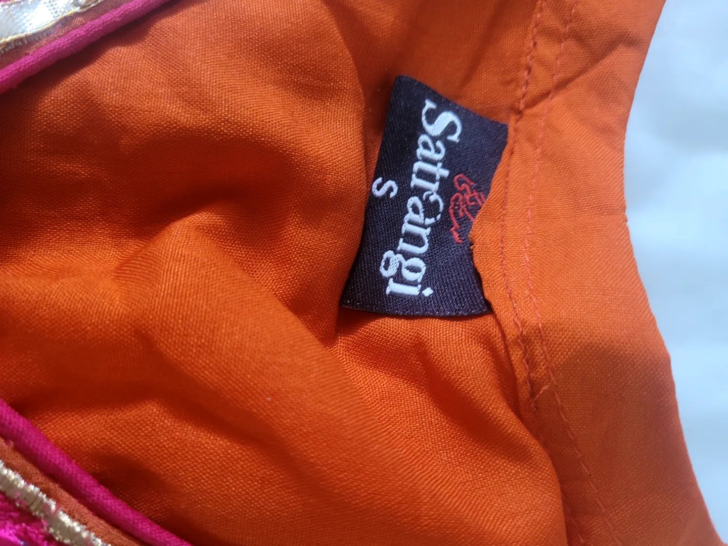 Sathangi Orange & Pink Embroidered Shalwar Kameez Suit image indicator(2)