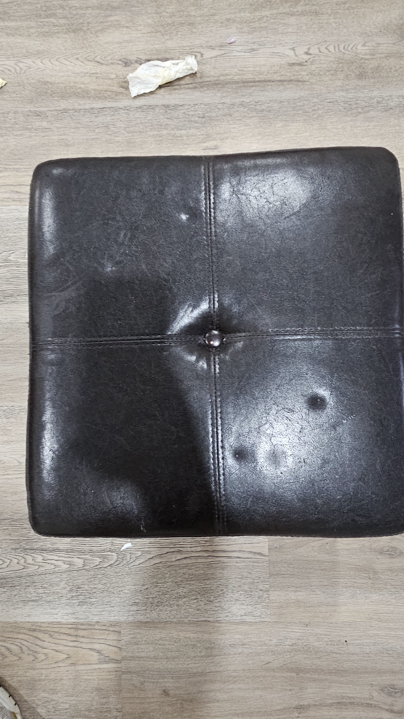 Black Leather Storage Ottoman - photo 2