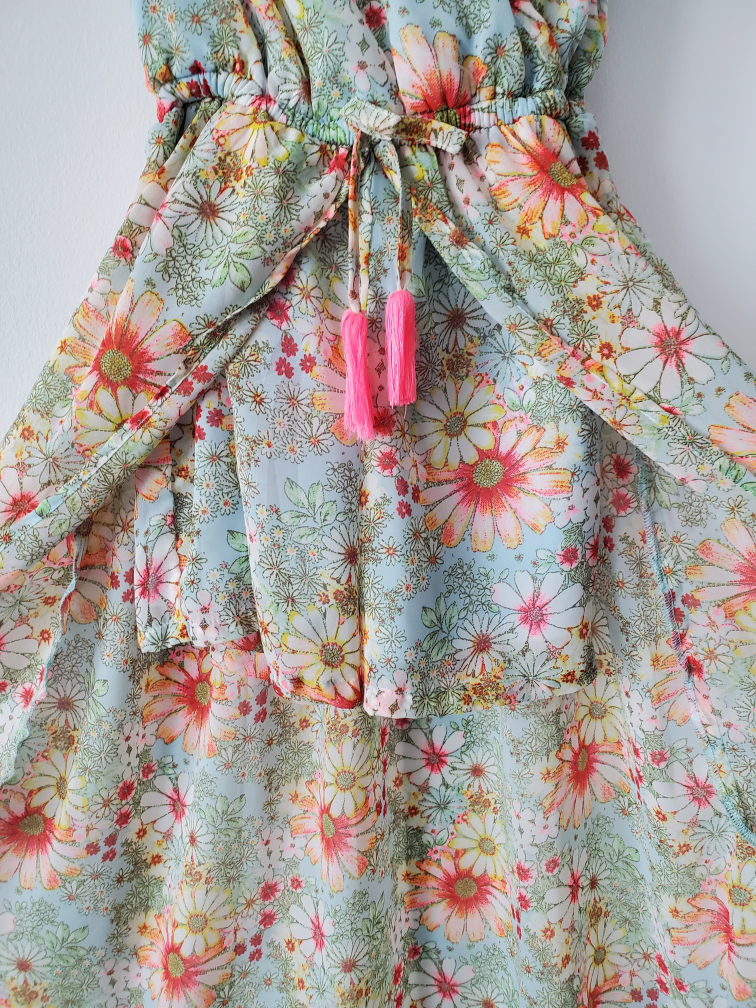 Girls' Floral Jumpsuit with skirt and shorts- Size 7 - photo 2