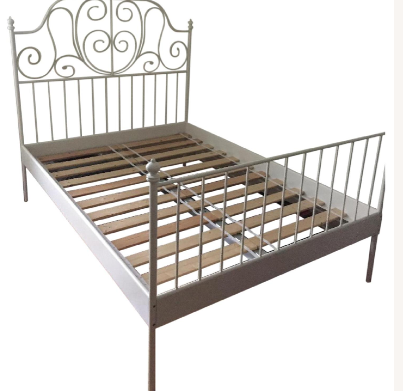 IKEA MALM Metal Bed Frame, White doble