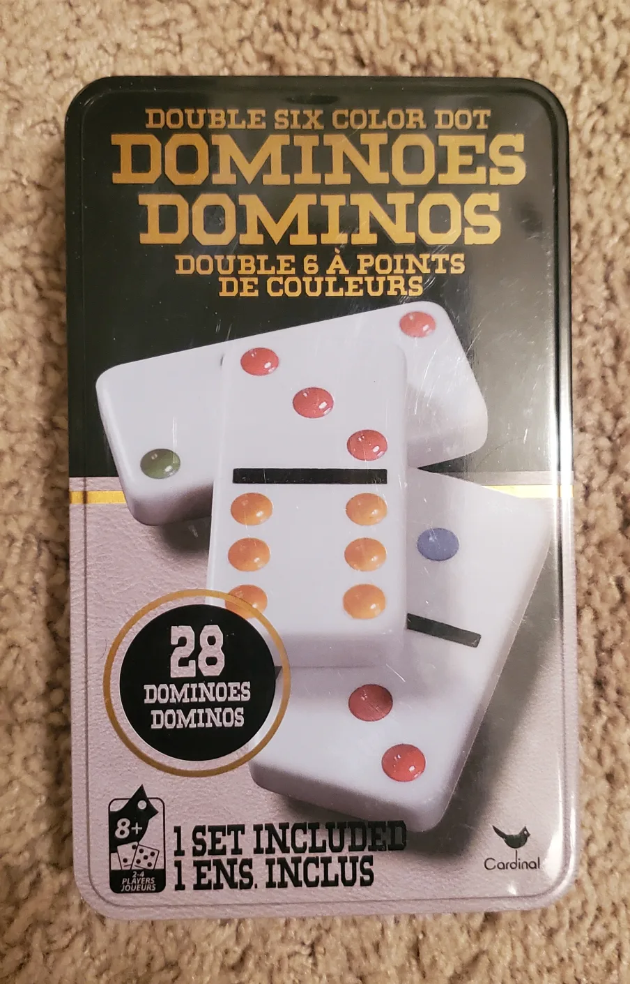 Cardinal Double Six Color Dot Dominoes image indicator(2)