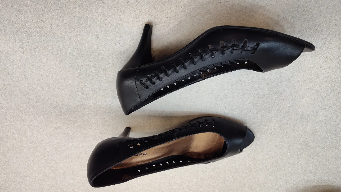 Jessica Black Peep-Toe Heels image indicator(4)