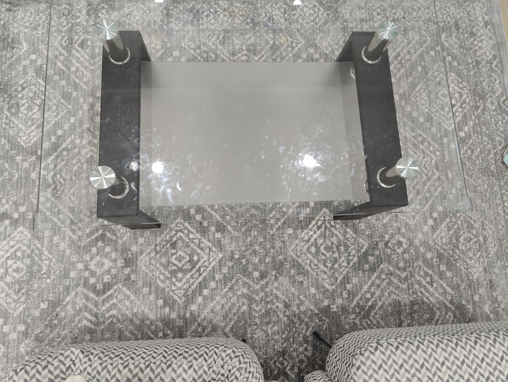 Glass Top Coffee Table with Metal Frame - photo 2