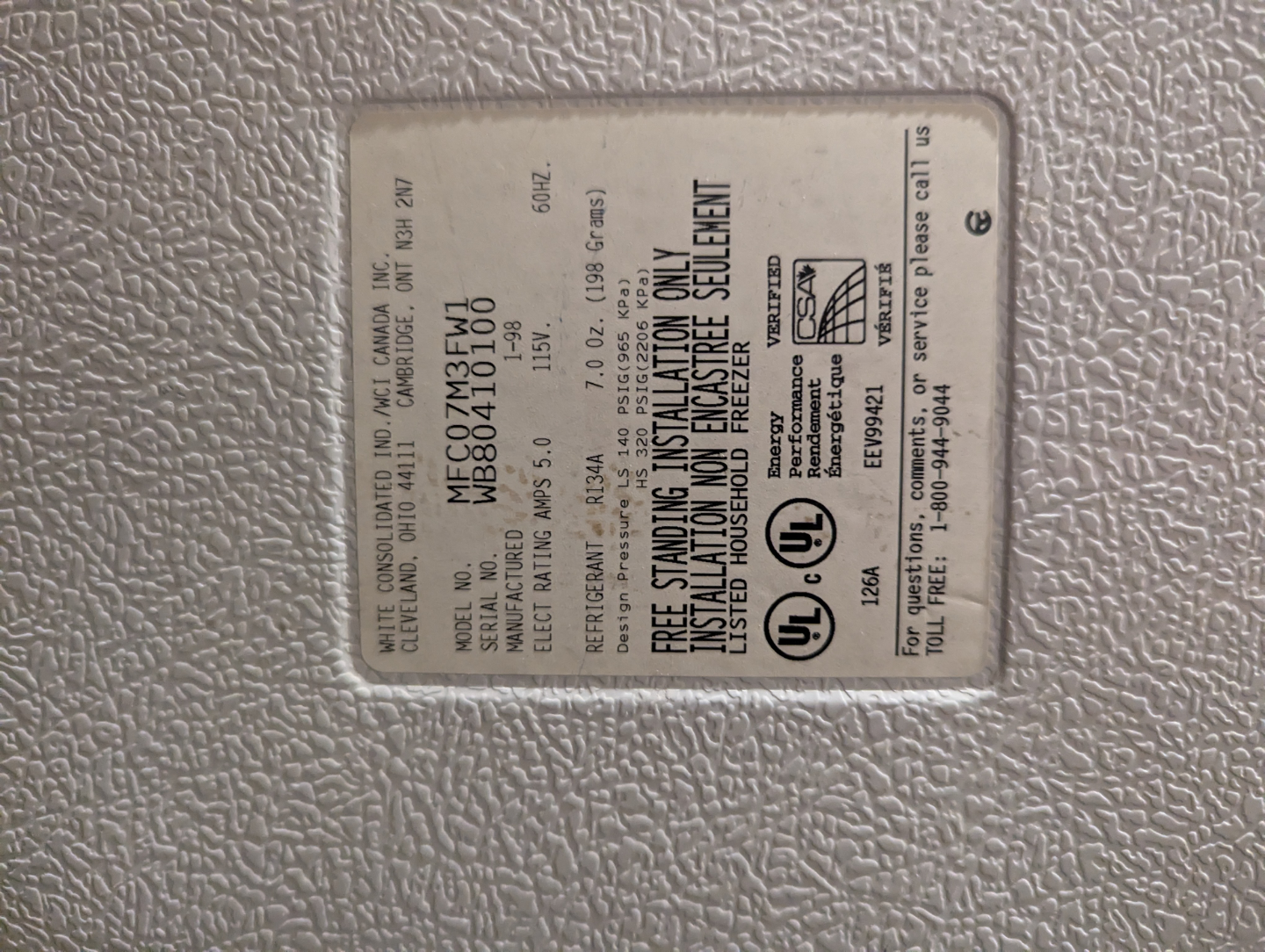White Consolidated Industries Chest Freezer - photo 2