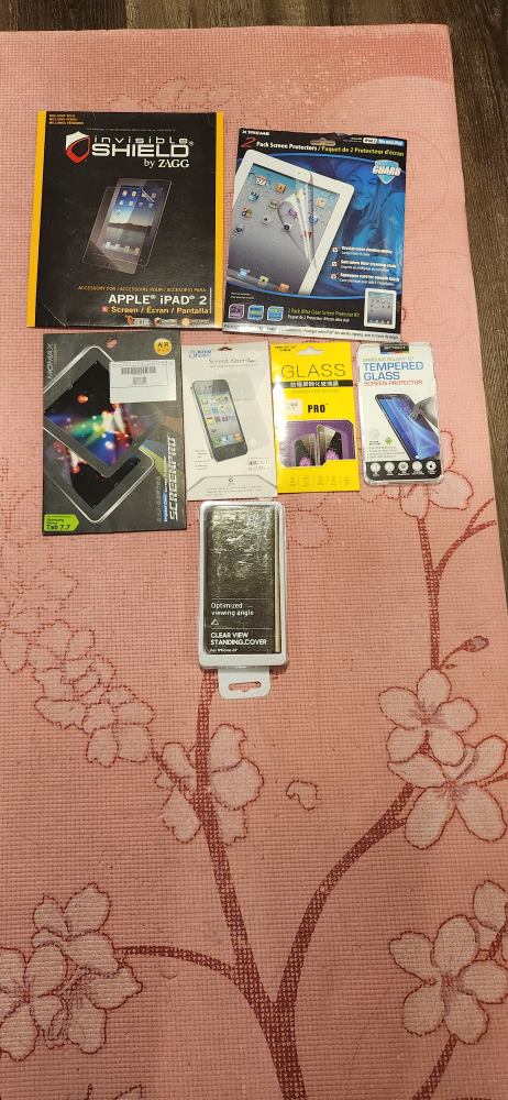 Bulk lot of screen protectors for various devices