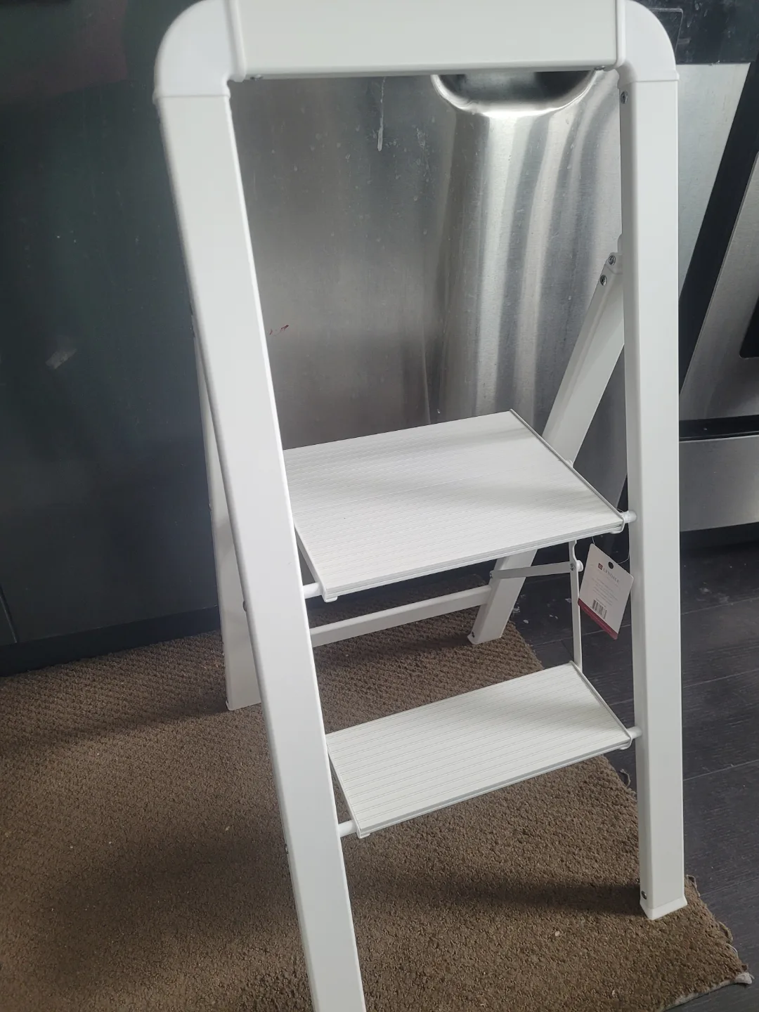 White Two-Step Folding Step Stool thumbnail