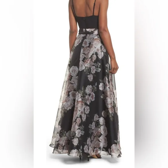 Eliza J,  Black and Floral Maxi Dress Size 8 image indicator(2)