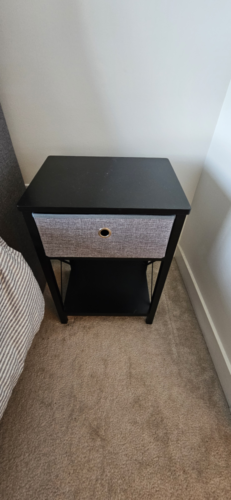 Grey Wingback Bed Frame & 2 Nightstands - photo 4