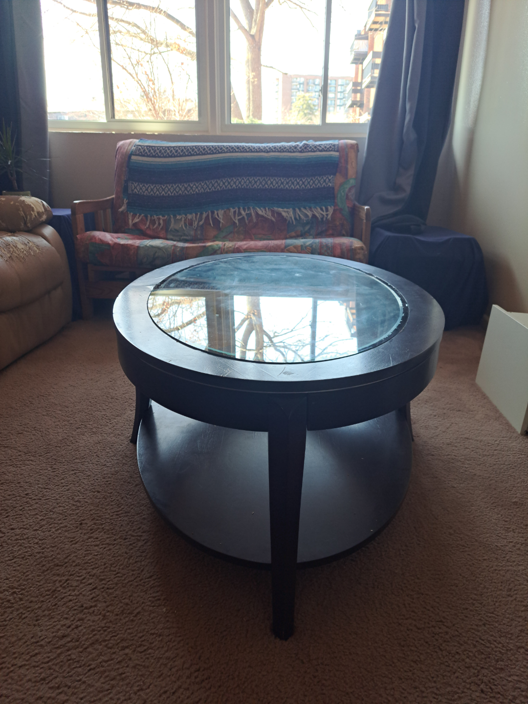 Oval Coffee/Living Room Table with Glass Top