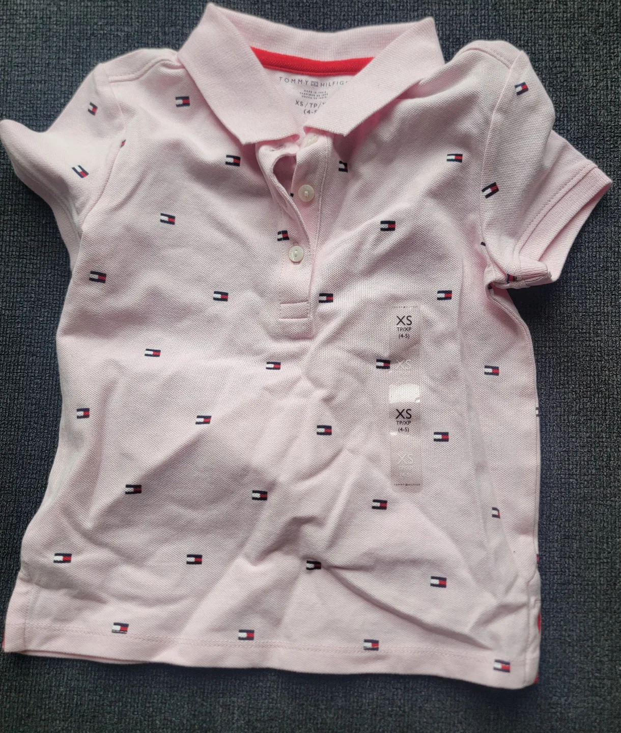 Tommy Hilfiger Girls Pink Polo Shirt Size XS (4-5) thumbnail
