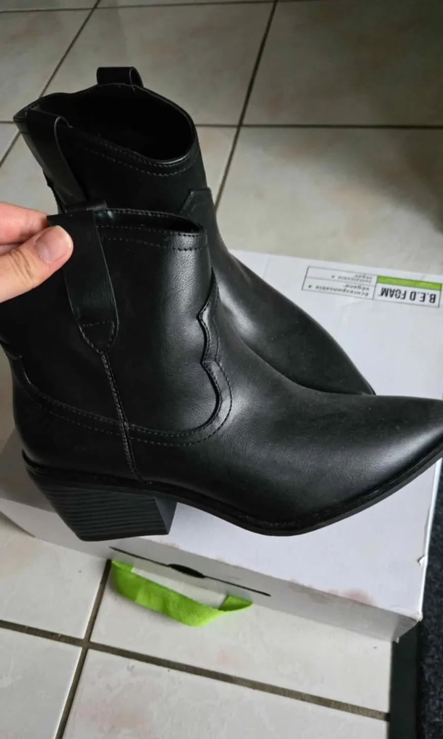 Call It Spring Black Vegan Leather Cowboy Boots image indicator(2)