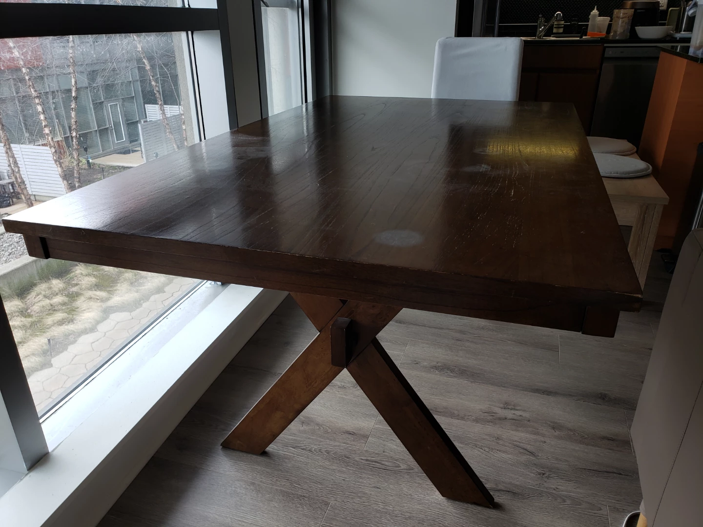 Dark Brown Wooden Dining Table - photo 2