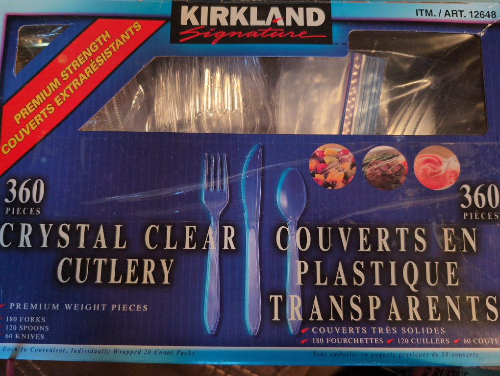 Kirkland Signature 360-Piece Crystal Clear Cutlery Set