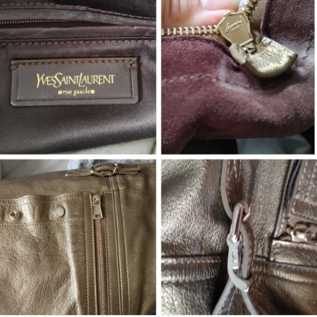 Yves Saint Laurent Large Gold Leather Tote Bag image indicator(5)