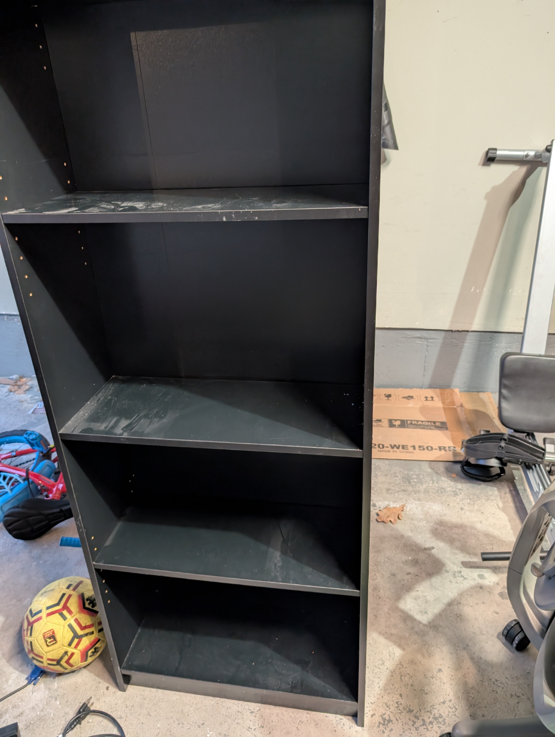Black 5-Shelf Bookcase - photo 2