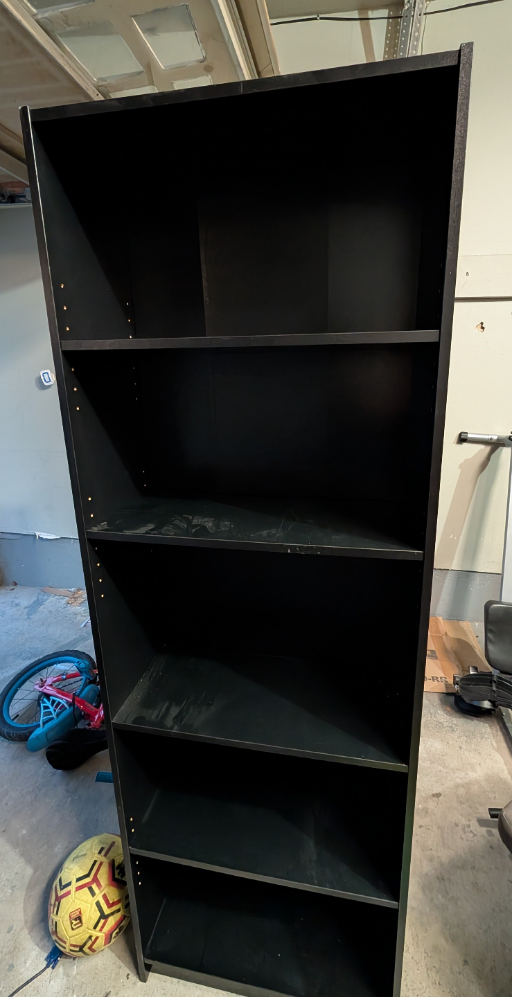 Black 5-Shelf Bookcase - photo 3