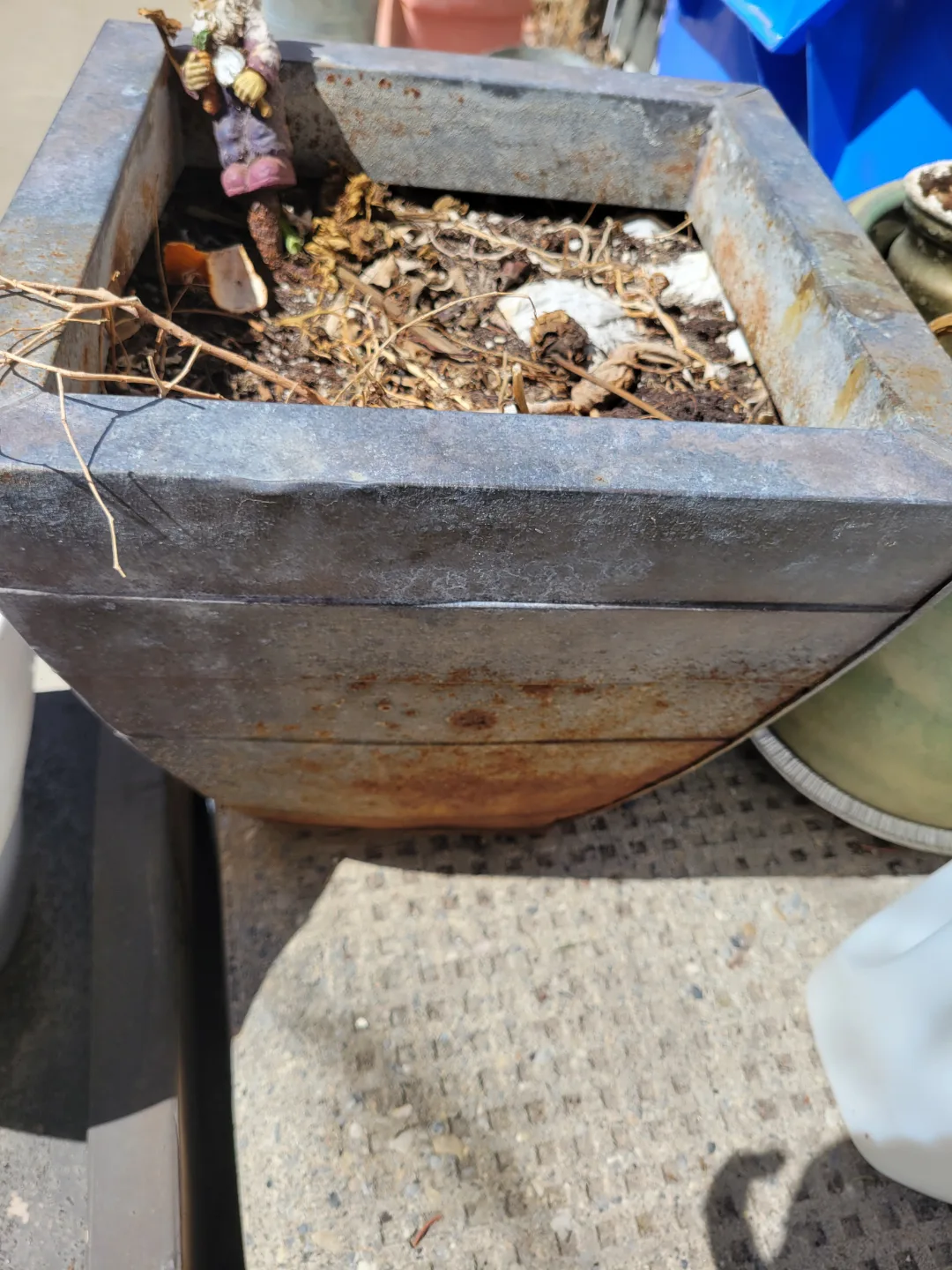 Rustic Square Metal Planter💚 thumbnail