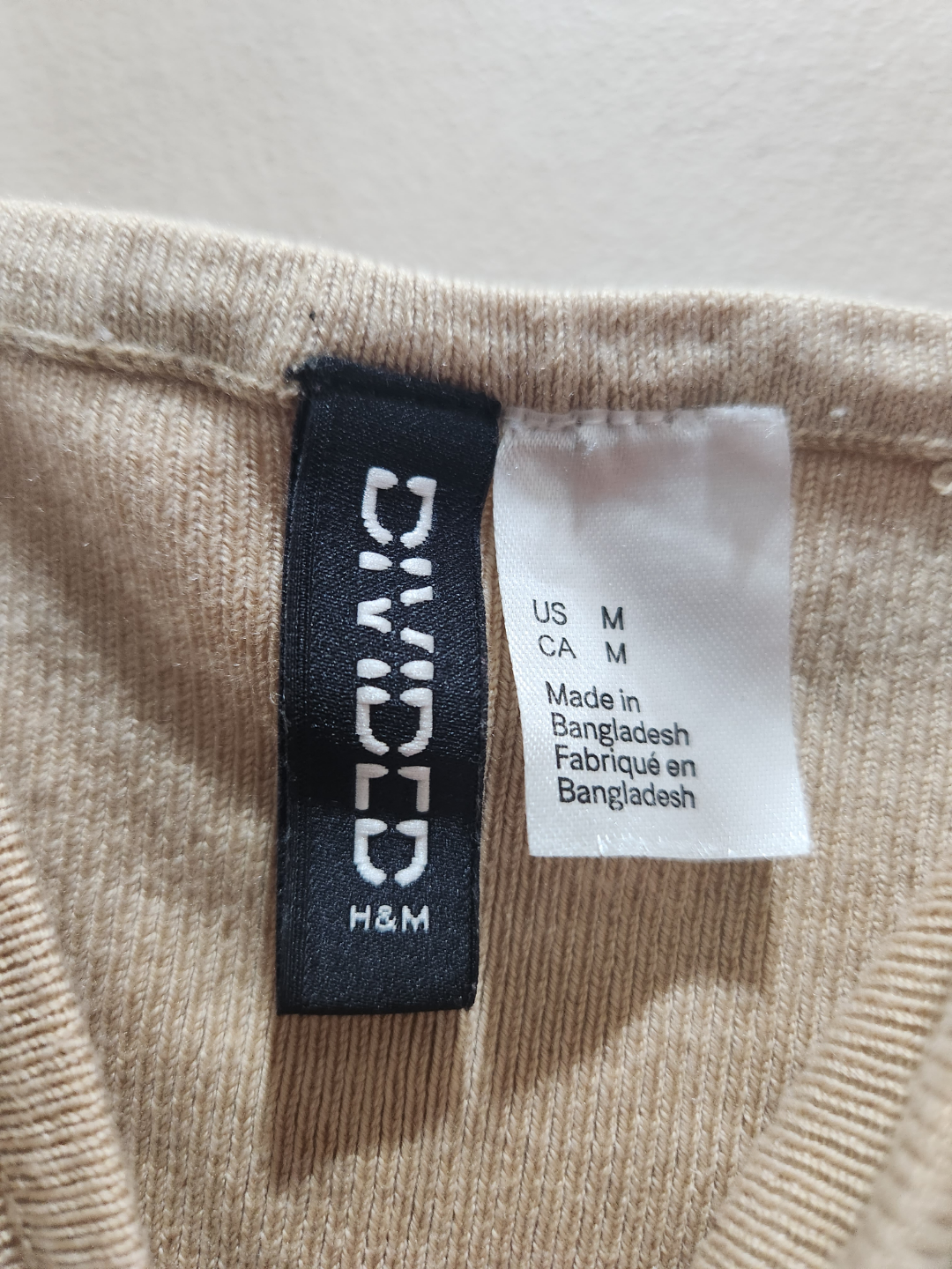 H&M Divided Beige Ribbed Tank Top - Size M - photo 2