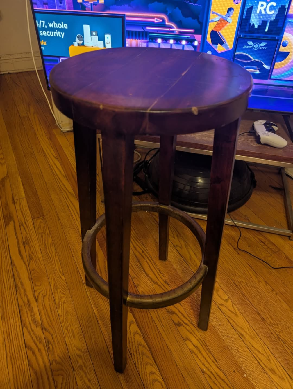 Dark Wood Bar Stool