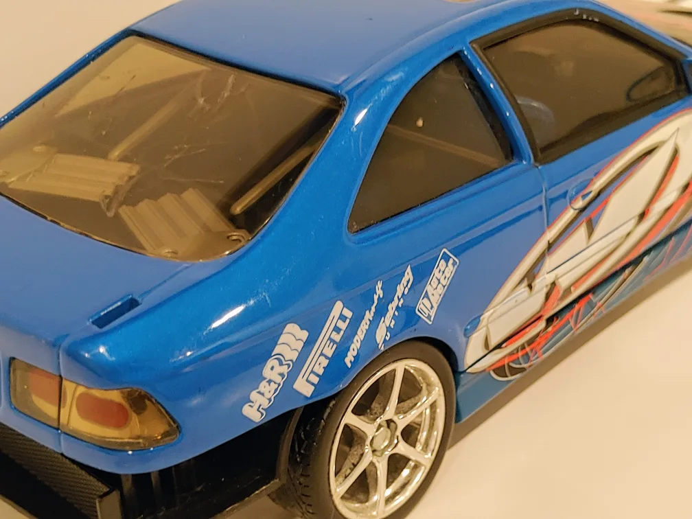 2002 Hot Wheels Honda Civic Si Blue Mattel Wings West Tunerz image indicator(6)