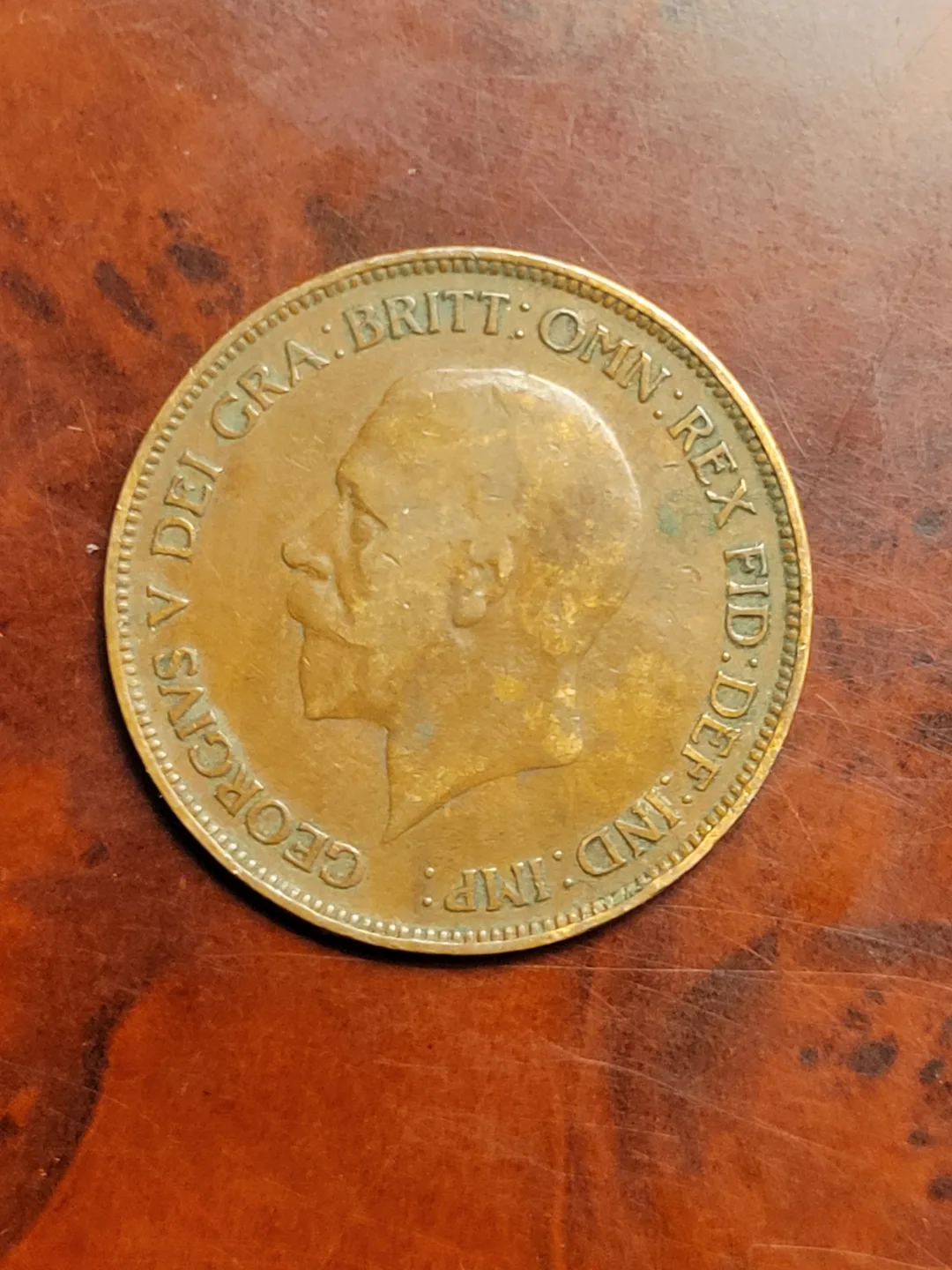 1930 British UK One Penny Coin image indicator(4)