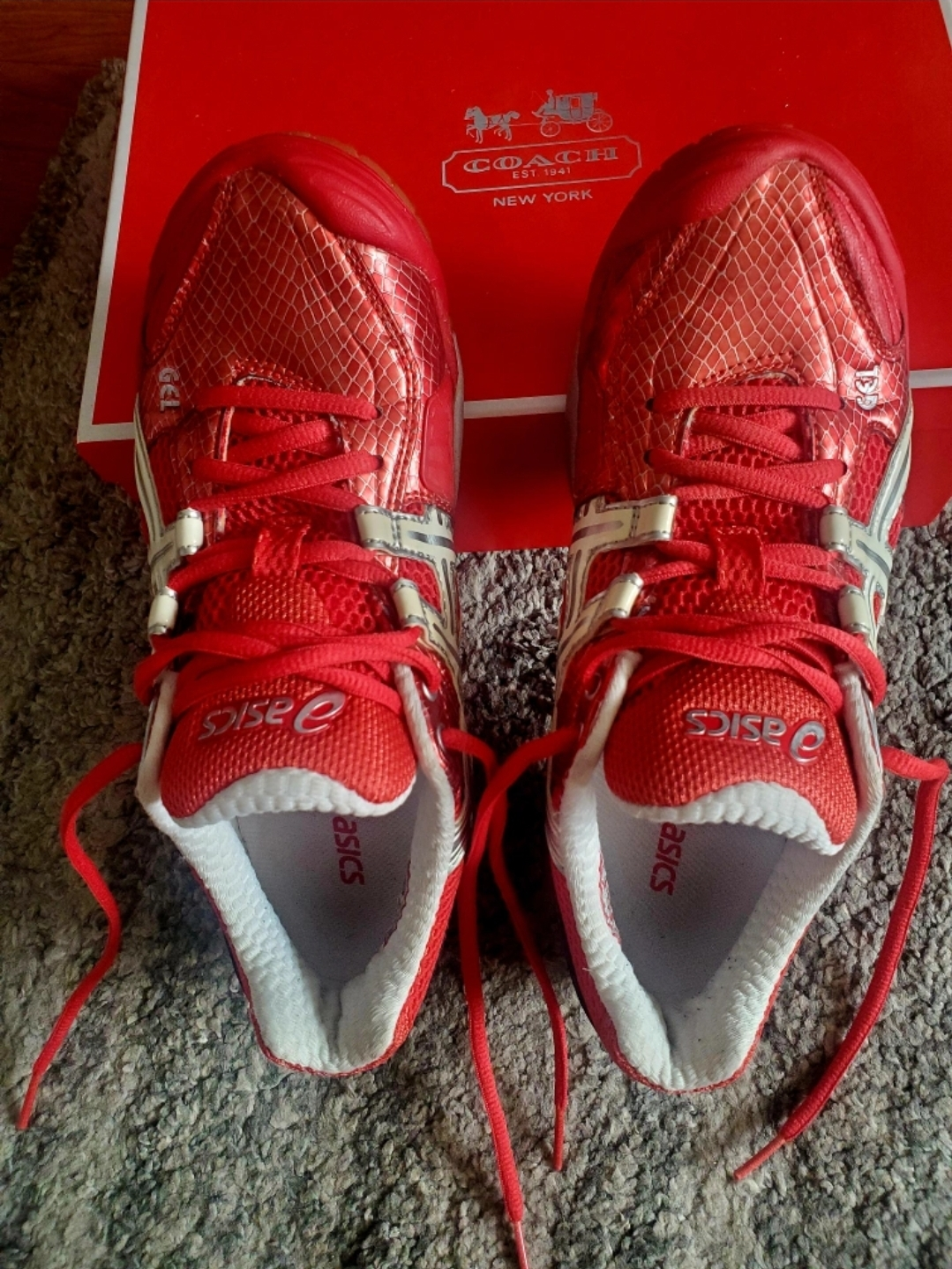 ASICS Women's Volleyball Shoes - Red/White