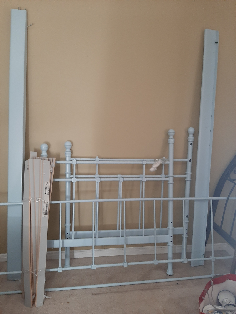 Light Blue Metal Bed Frame