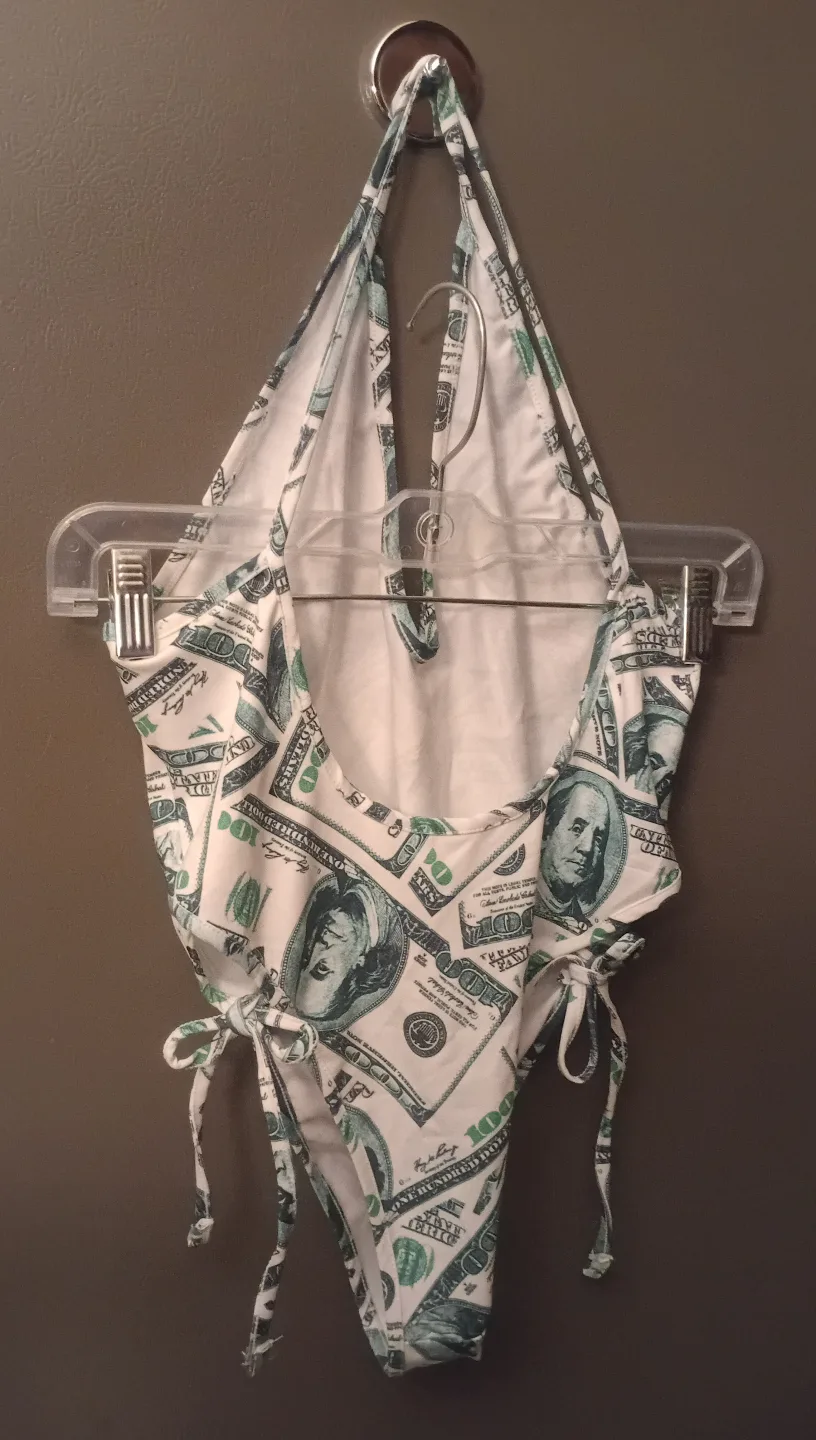NEW!   Money Print Thong One-Piece Swimsuit image indicator(9)