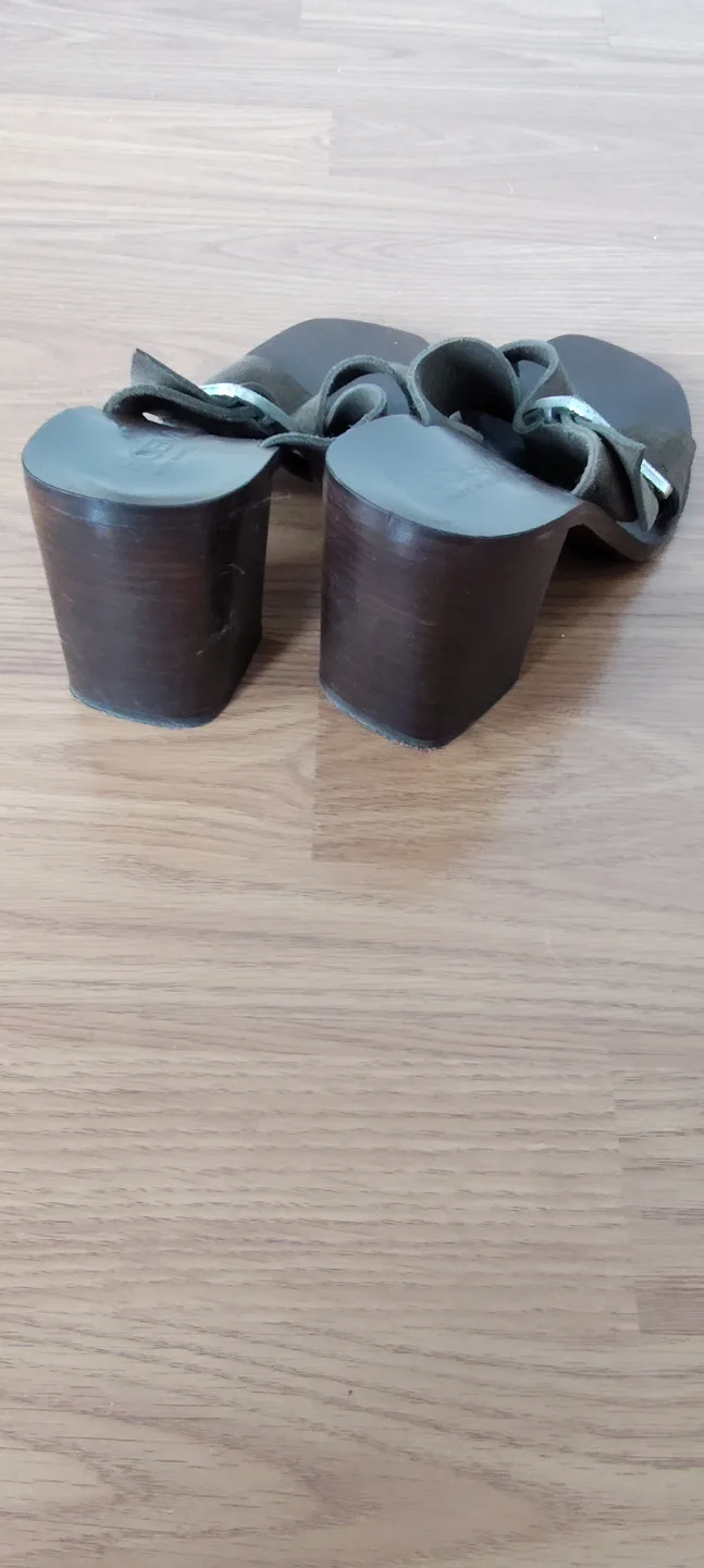 Italian Suede Buckle Sandals Genuine Leather image indicator(5)