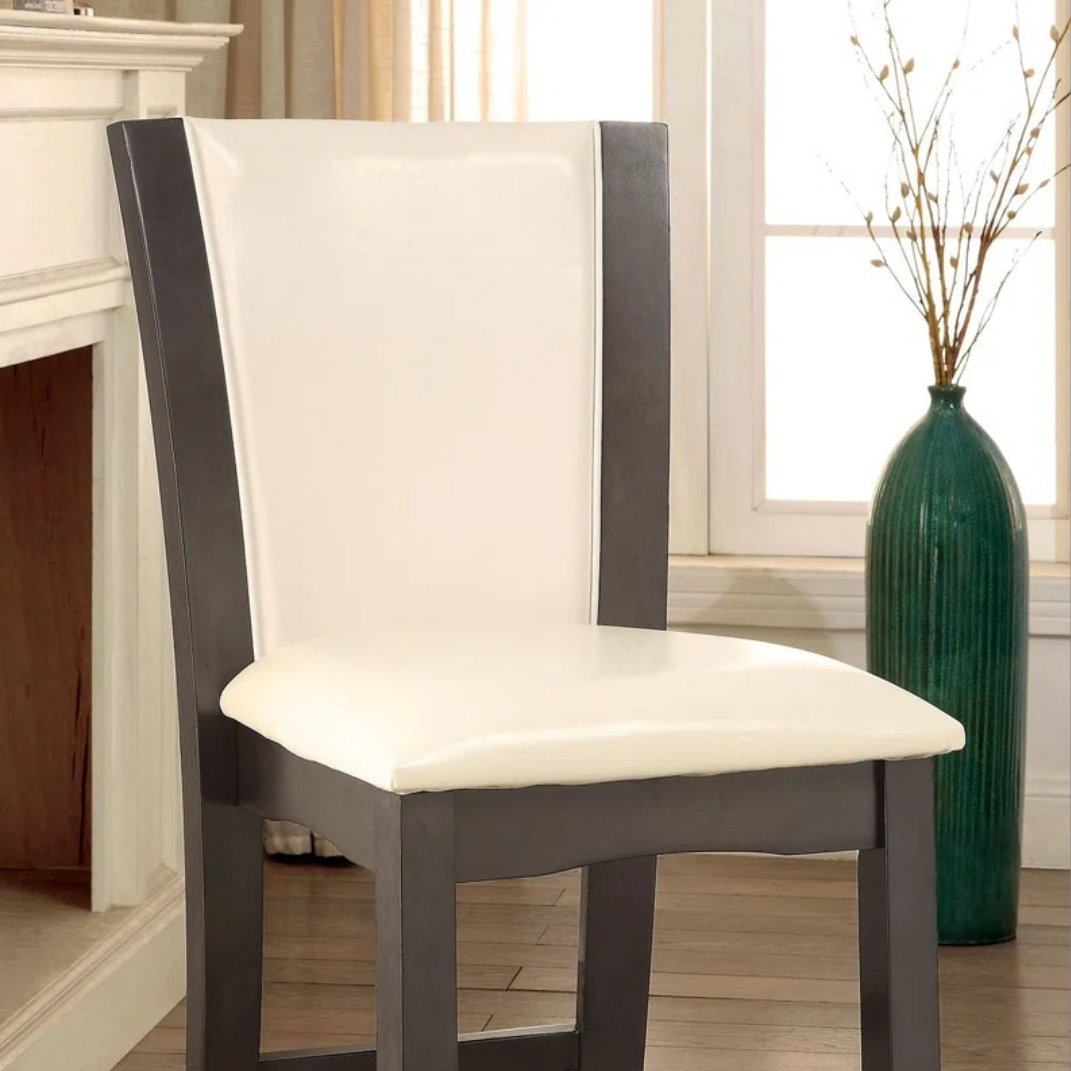 New Dining Chairs Set of 2 - White Faux Leather