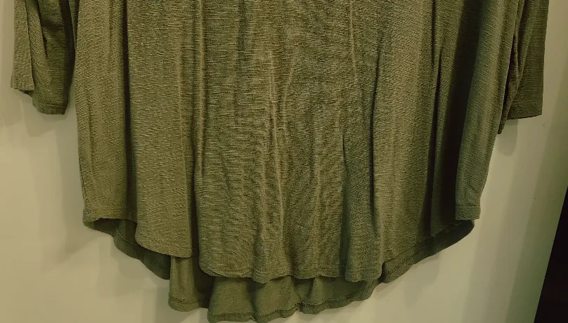 Matty M Olive Green 3/4 Sleeve V-Neck Blouse image indicator(6)