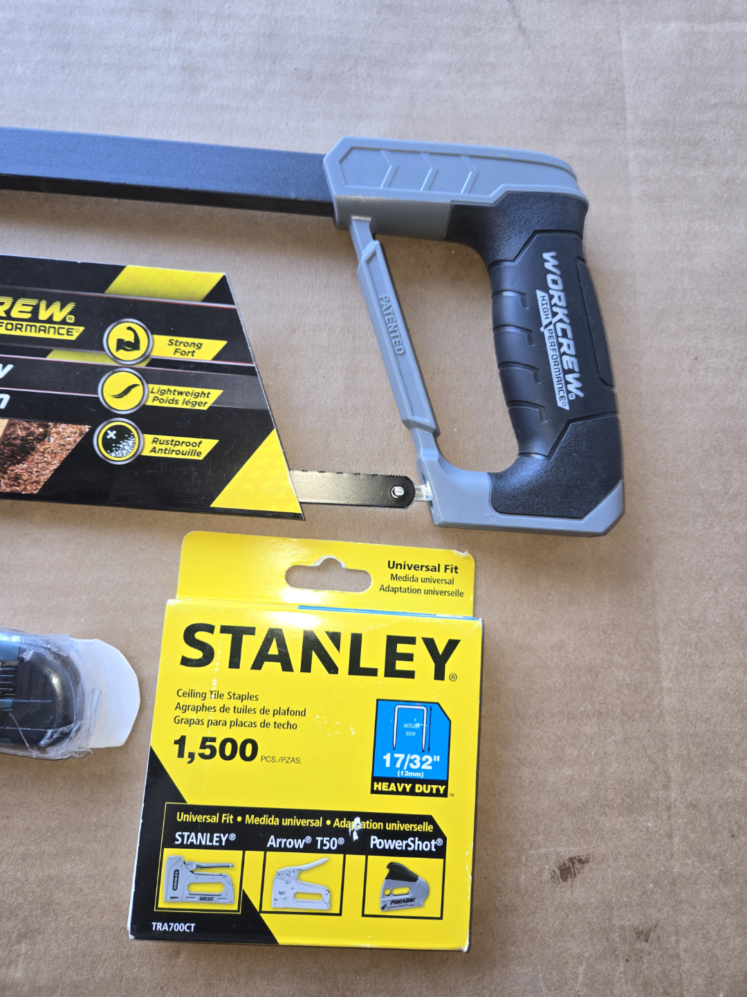 Stanley staples, Workcrew hacksaw, and utility knife - photo 2