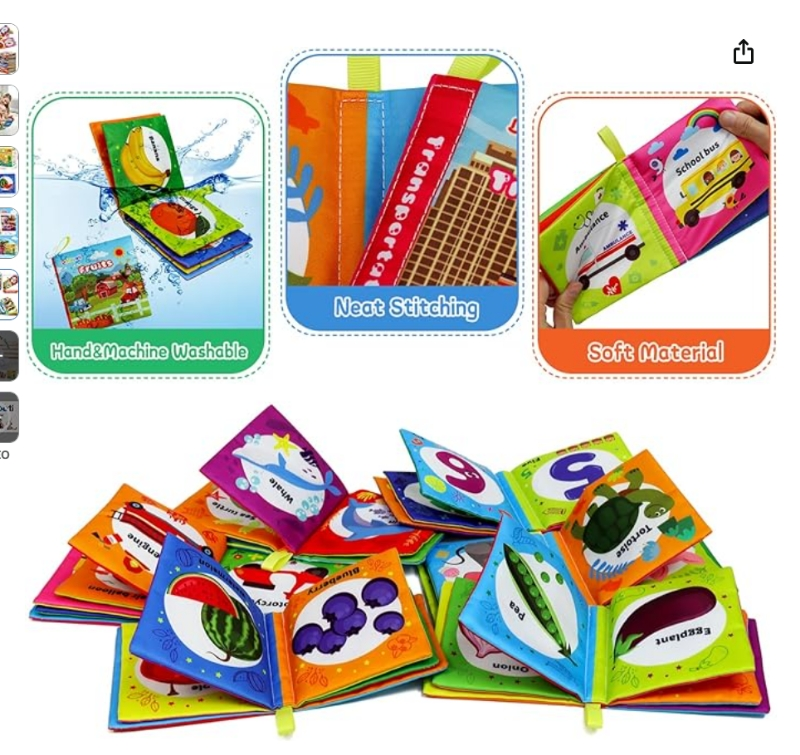 Baby Cloth Book Set - 6 Pack  for Infants and Toddlers - photo 4