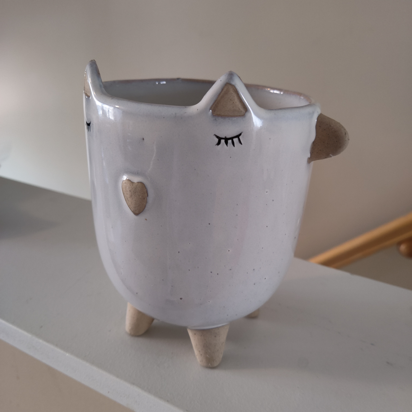 Adorable Ceramic Cat Planter - photo 2