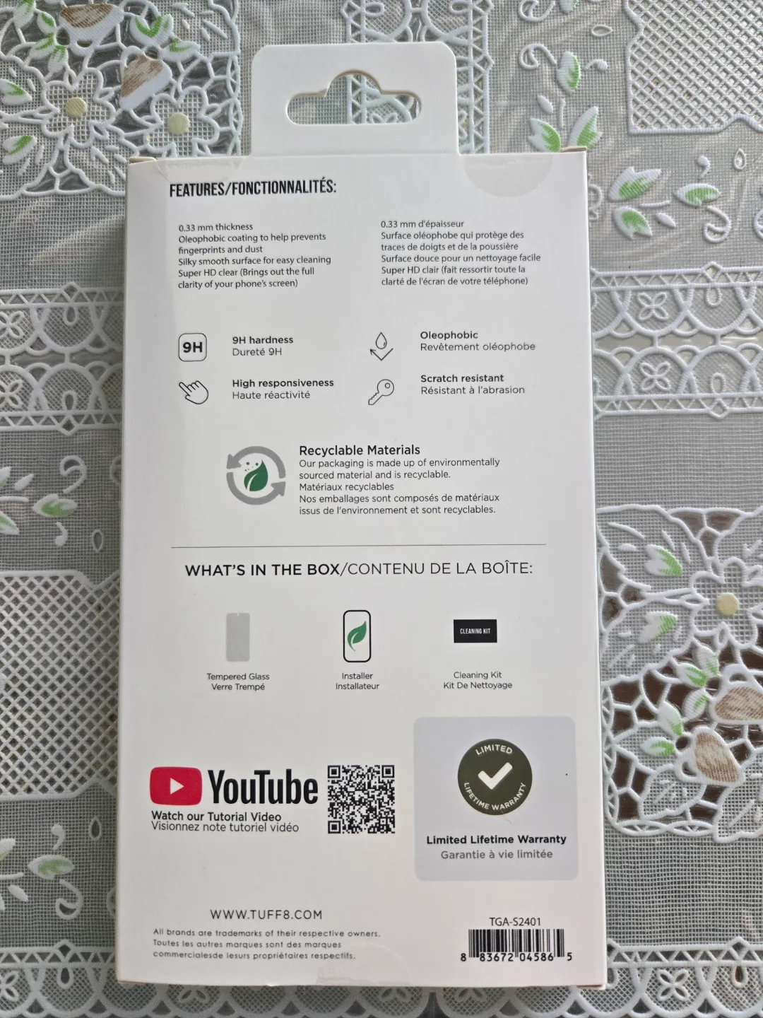 TUFF8 Armour Protection+ Tempered Glass Screen Protector for S24 image indicator(2)