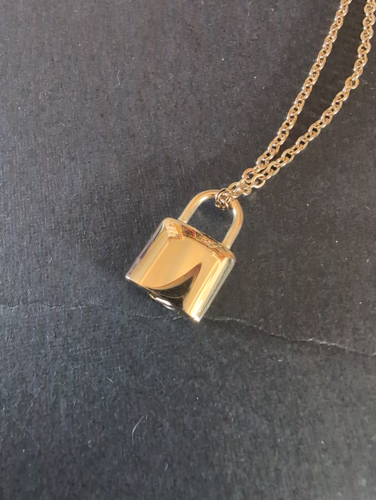 Gold Padlock Necklace (Cremation Ash Necklace) 💚