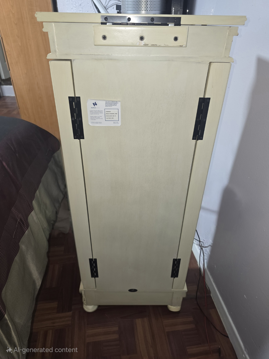 Antique Cream color Wooden Jewelry Armoire - photo 3