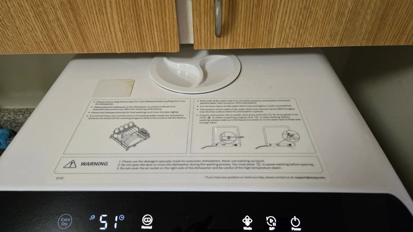Ecozy DW-CT200A Countertop Dishwasher (Moving Sale) image indicator(4)