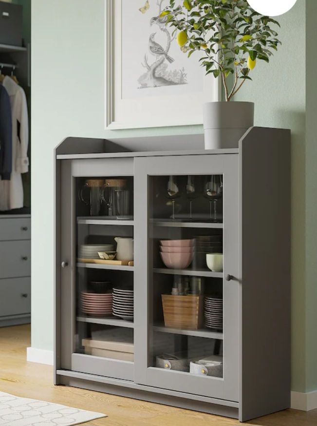 Gray Sliding Door Storage Cabinet - photo 3