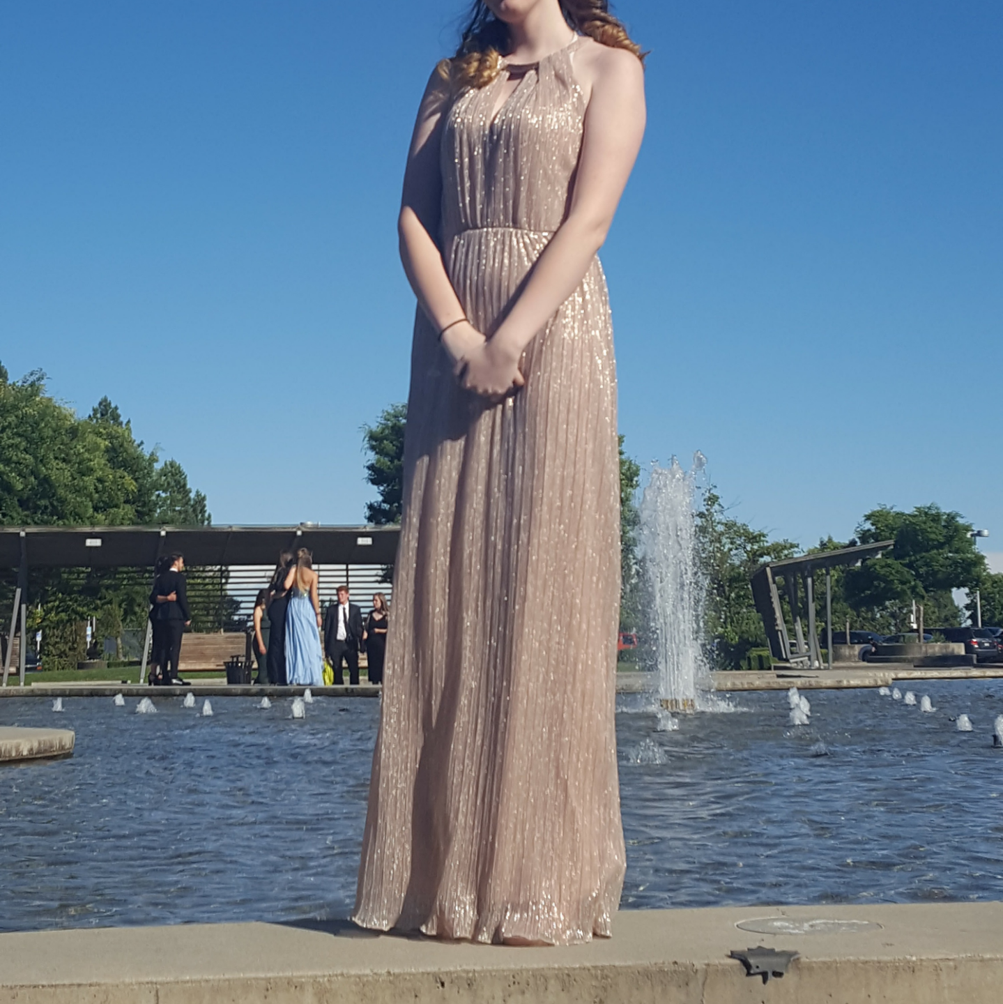 Gorgeous Rose Gold Sequin Formal Dress