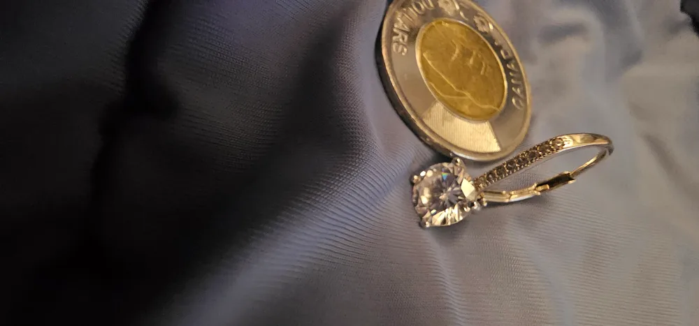 💚sterling silver 9.25  Cubic Zirconia Leverback Earrings image indicator(2)