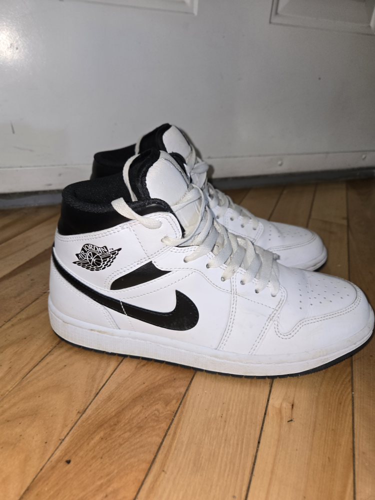 Nike Air Jordan 1 Mid White Black Sneakers - photo 2