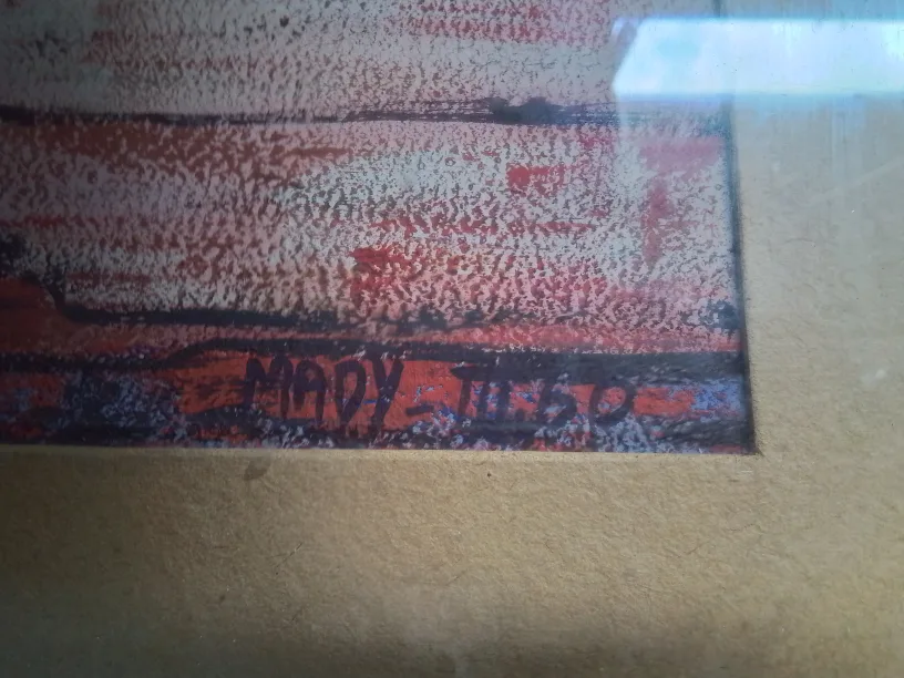 Framed Desert Oasis Pastel by Mady Dessirier image indicator(5)