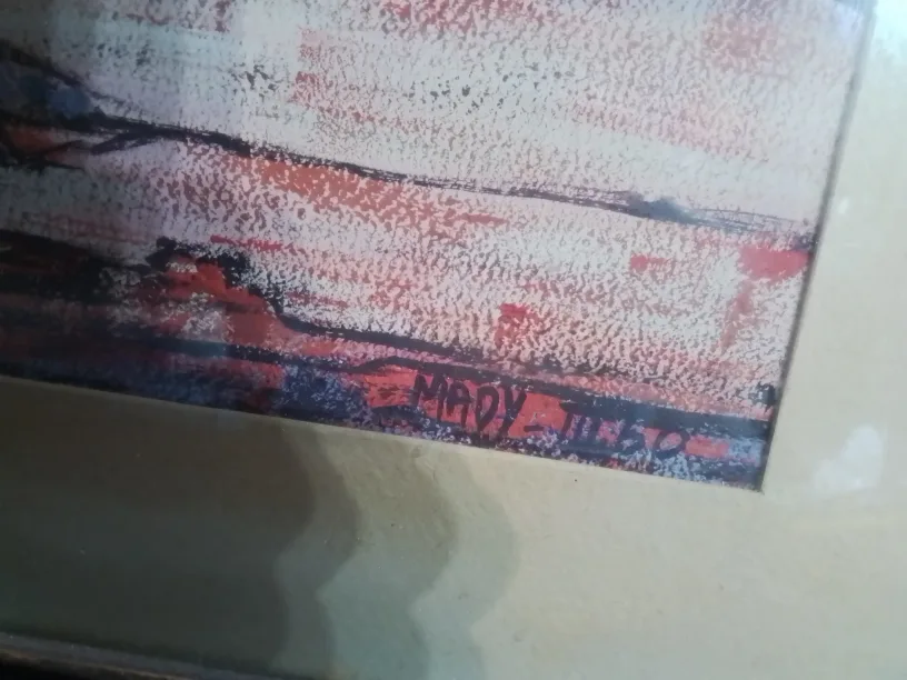 Framed Desert Oasis Pastel by Mady Dessirier image indicator(8)