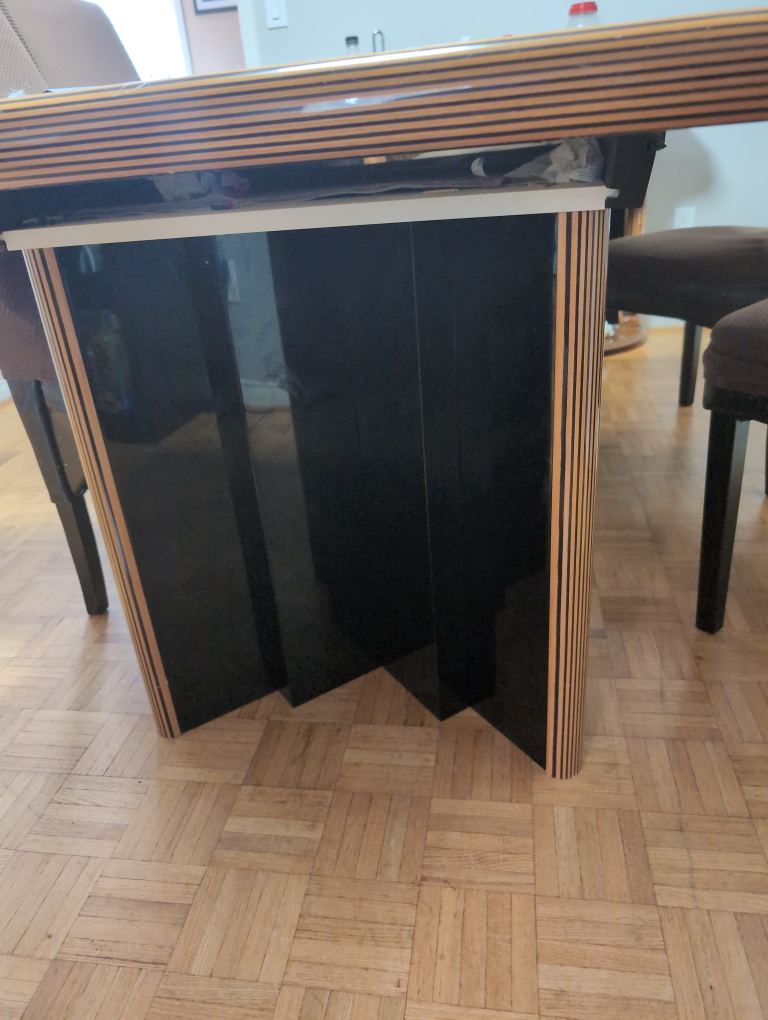Black and Gold Dining Table with Six Chairs - photo 3