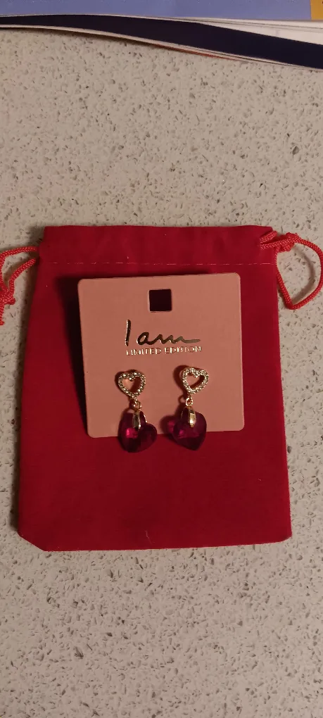 I am Limited Edition Red Heart Earrings image indicator(3)