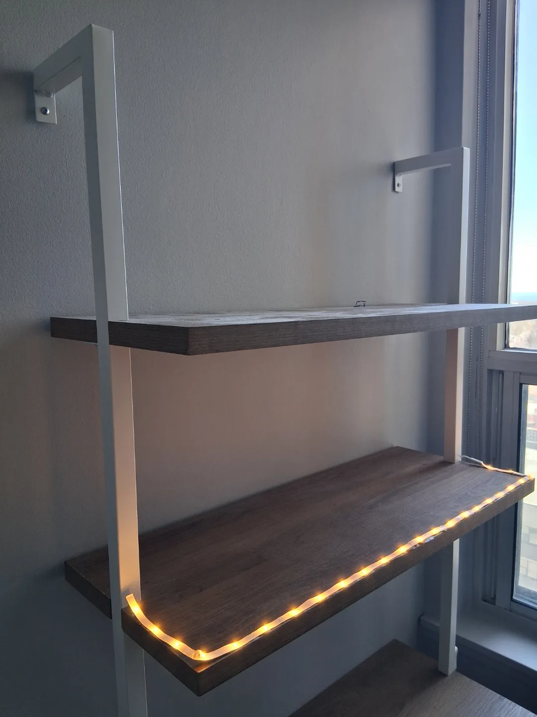 Wall-mounted desk with shelving unit image indicator(4)