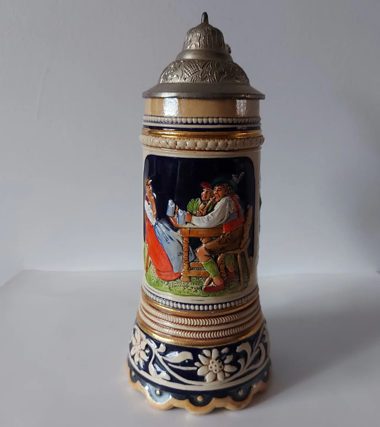 Original Vintage German Beer Stein with Metal Lid image indicator(2)