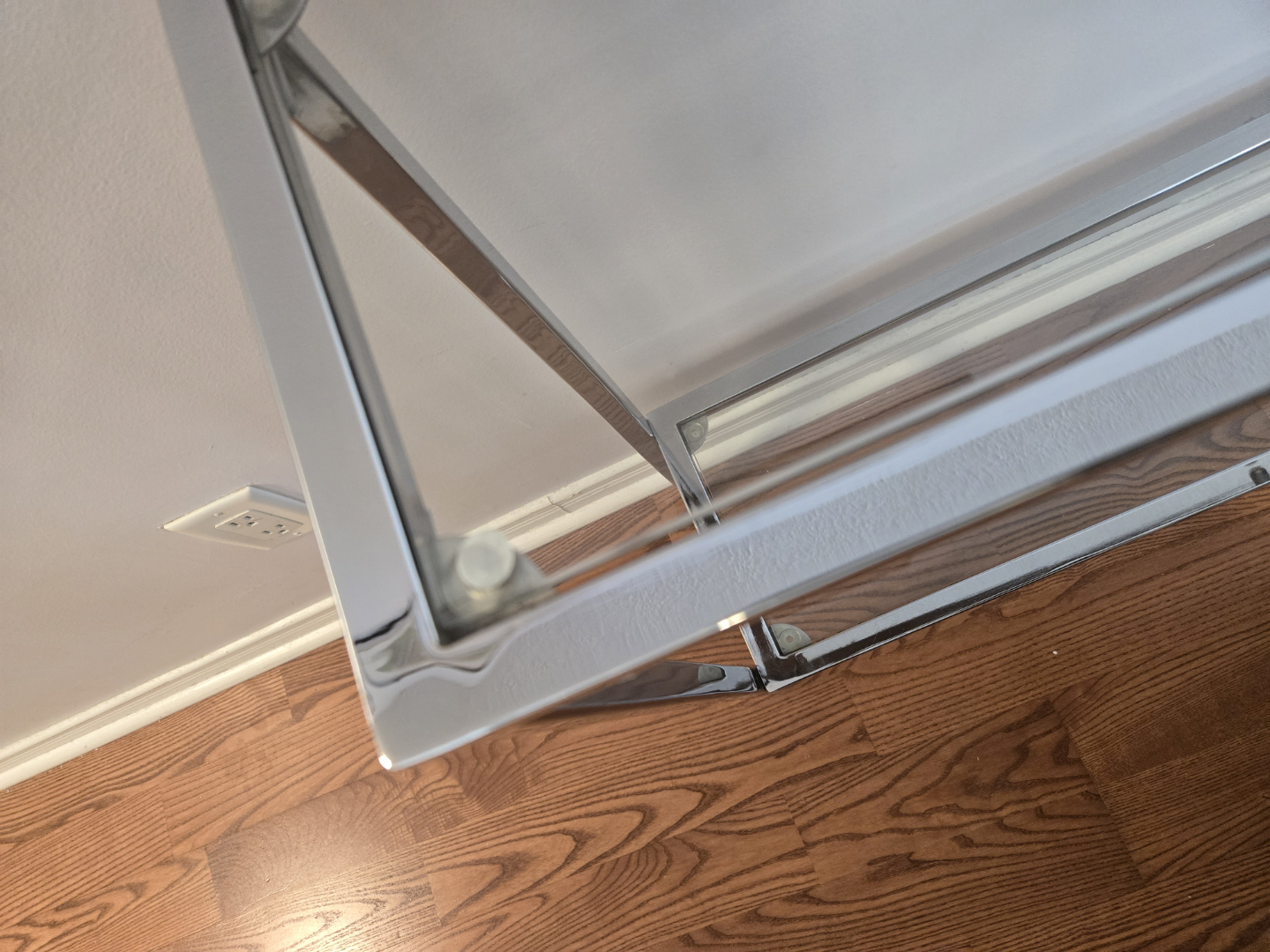 Glass Top Chrome Console Table - photo 4